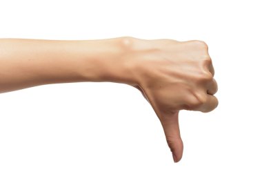 El başparmağı aşağı.