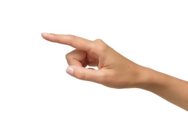 인간 손에 손가락으로 가리킨 — 스톡 사진