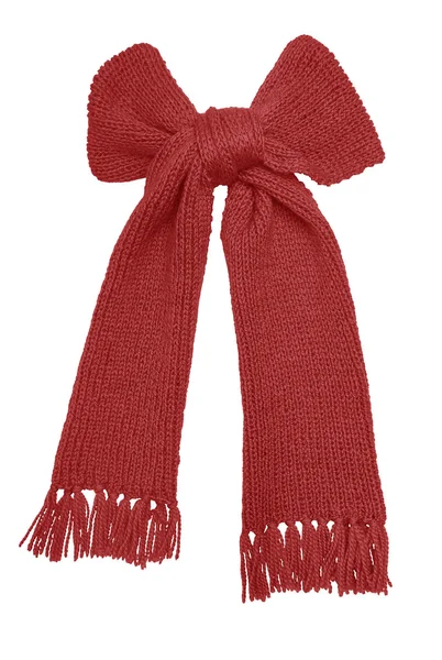 Rode gebreide sjaal isolaat. — Stockfoto