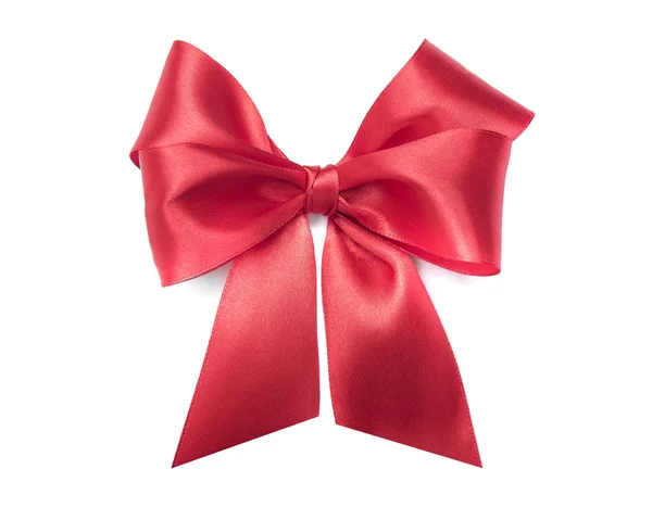 Red bow on white background. — Stock Photo, Image