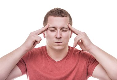 Adam yoğun düşünme.