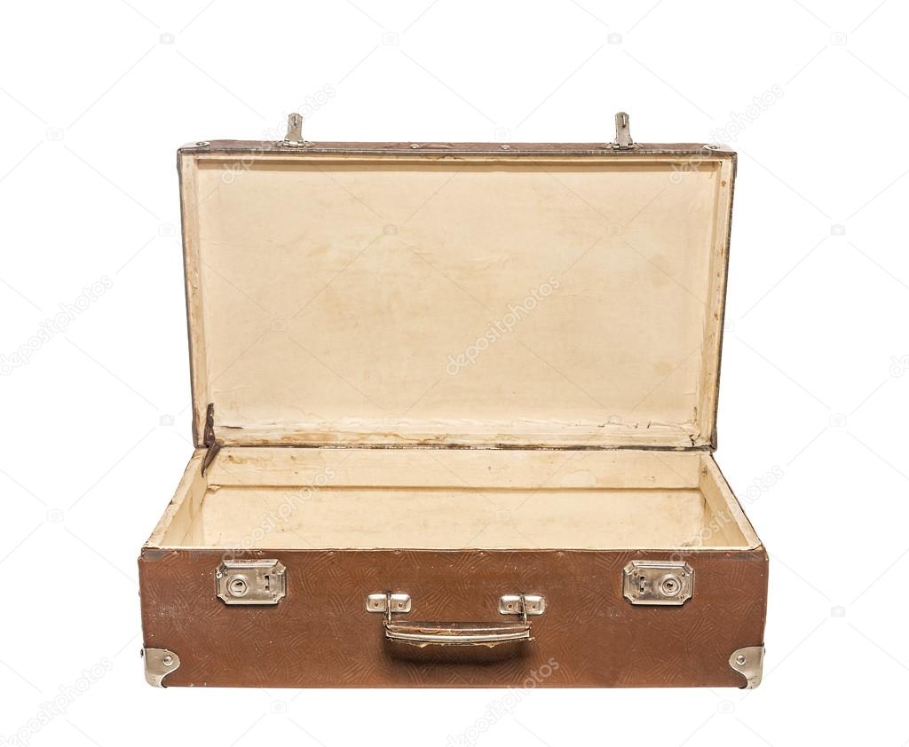 Old open suitcase.