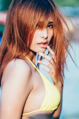 Sexy asian girl, vintage film style