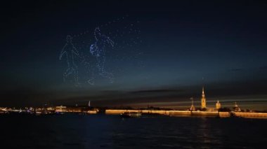 Saint Petersburg, Rusya - 2 Mayıs 2021: Spb Show, insansız hava aracı şovu