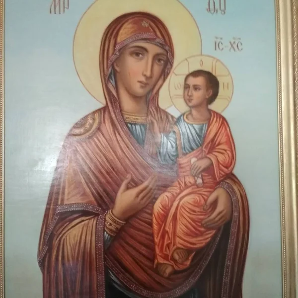 Iver Bakiresi ikonu, bebek İsa, yeni 2021 yaer, yağlı boya resim