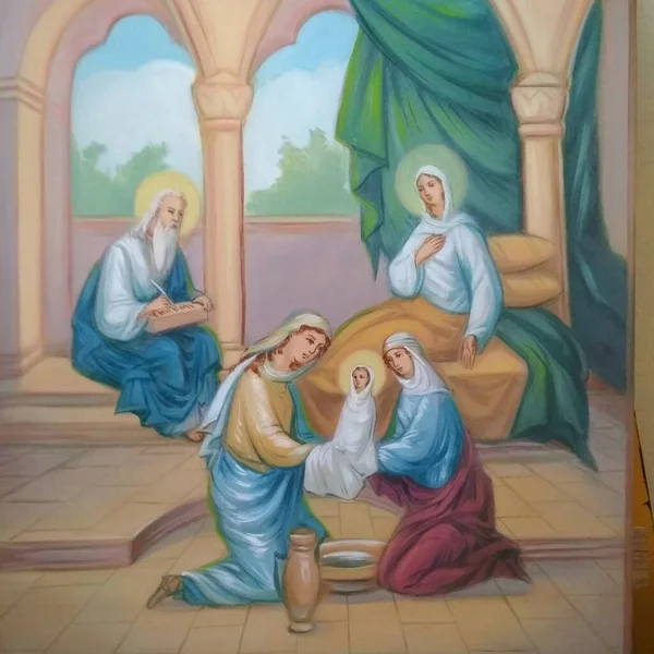 Vaftizci Yahya 'nın doğumu, yeni 2021 Yaer, Erdemli Zekeriyya, Erdemli Elizabeth, yağlı boya resim