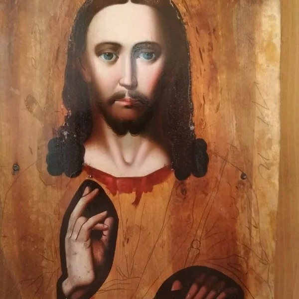 Gesù Cristo Ritratto Arte Del Xix Secolo Pittura Olio — Foto Stock