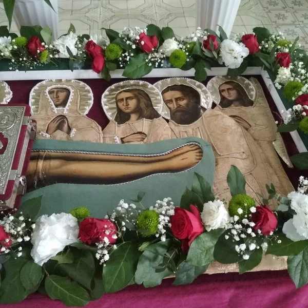 İsa 'nın Kefeni, ikon parçası, 19. yüzyıl sanatı, yağlı boya resim