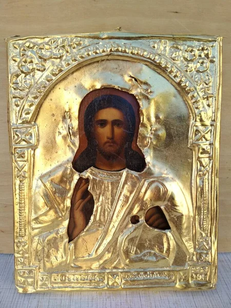 Jesucristo Salario Hierro Arte Del Siglo Xix Smolensk Pintura Óleo — Foto de Stock