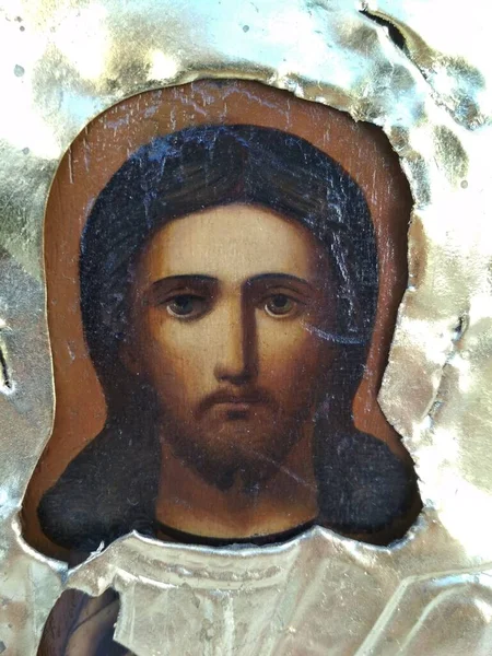 Jésus Christ Salaire Fer Art 19Ème Siècle Smolensk Peinture Huile — Photo