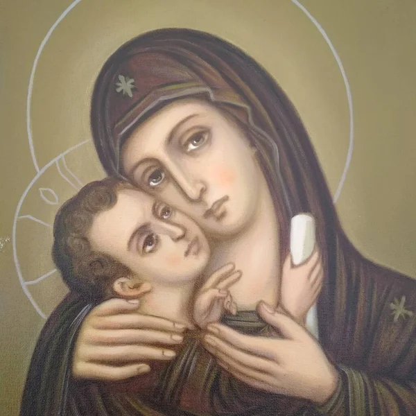 Icône Vierge Ephèse Peinture Huile Smolensk Monastère — Photo