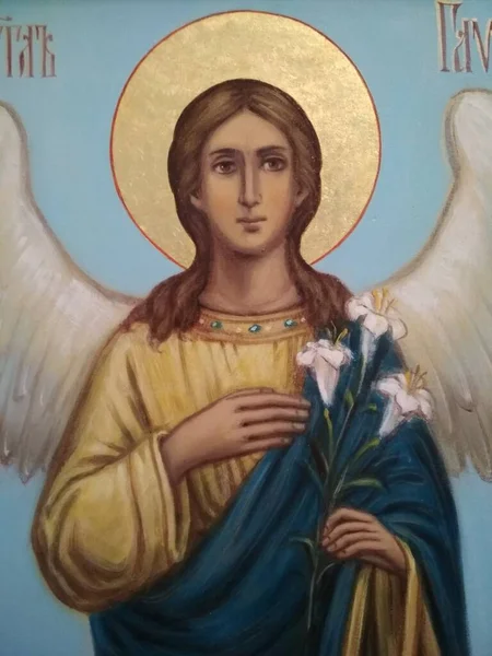 Rus ikonu, Başmelek Gabriel, yeni 2021 Yer, yağlı boya tablo, Smolensk