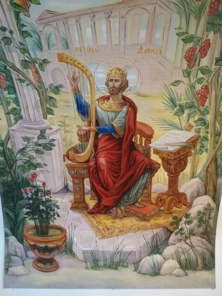 Ikon Rusia Nabi Suci Dan Raja Daud Lukisan Minyak Smolensk — Stok Foto