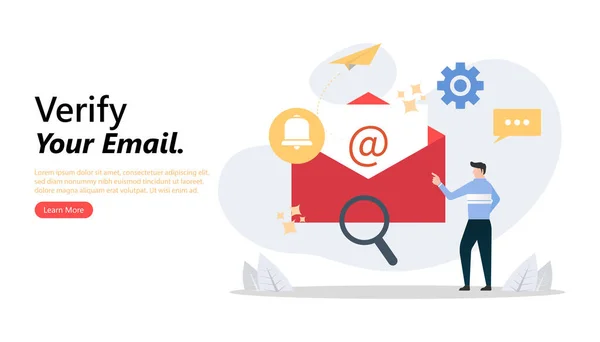 Man Checking Mail Concept Business Man Vector Illustration Working Process — Stok Vektör