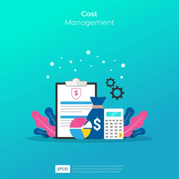 Cost Management Concept Design Financial Budget Analysis Efficiency Business Vector — Stockový vektor