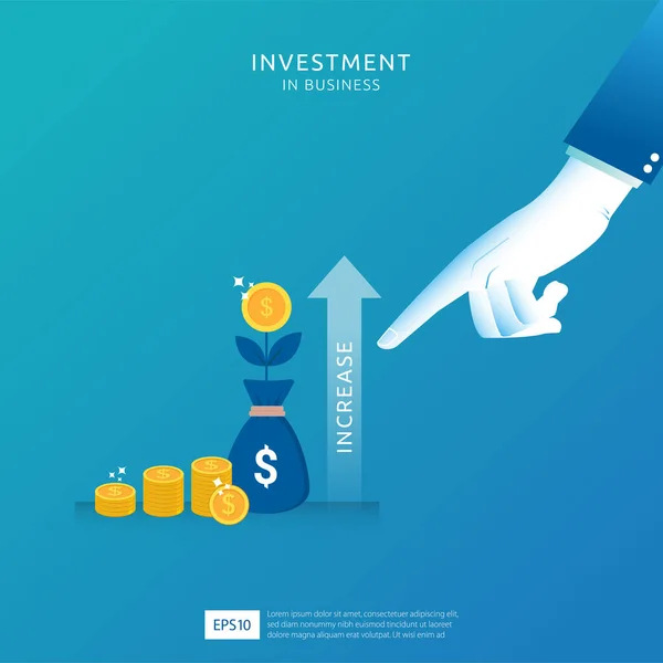 Business Investment Gain Profit Concept Design Return Investment Roi Profit — Διανυσματικό Αρχείο