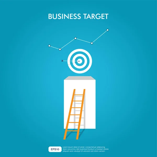 Business Target Ladder Target Board Chart Concept Focus Business Success — Vector de stock