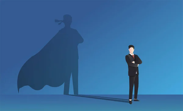 Businessman Superhero Shadow Vector Illustration — Vettoriale Stock