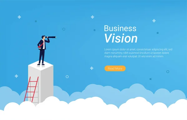 Landing Page Template Business Vision Koncepció Vektor Illusztráció — Stock Vector