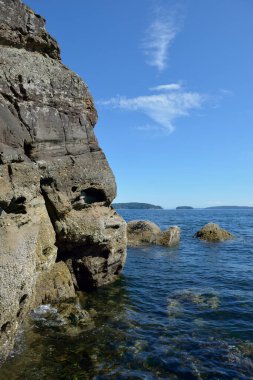 Tall cliffs on the south side of Russell Island, British Columbia, Canada