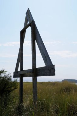 Sidney Spit, Körfez Adaları Ulusal Park Rezervi 'nin sonundaki eski seyir yardımı.