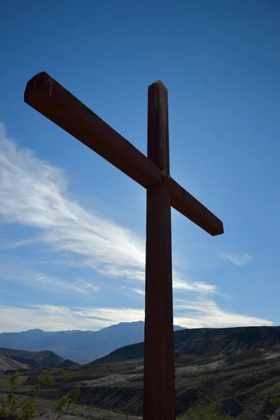 Death Valley Scotty\'s grave cross, Scotty\'s Castle,  Death Valley, California