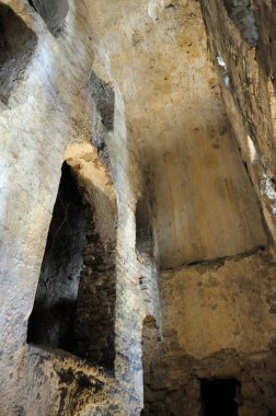Su maden duvarları, La Casa del Rey Moro, Ronda, Malaga, Endülüs, İspanya