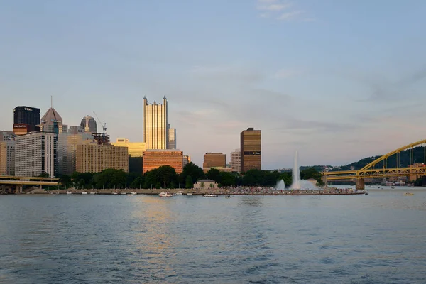 Centro Pittsburgh Desde Río Ohio Pittsburgh Pensilvania — Foto de Stock