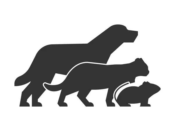 Czarne logo dla zwierząt domowych sklep i Klinika weterynaryjna. — Wektor stockowy