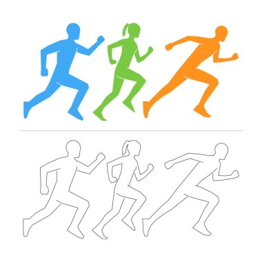 Vector silhouettes kaçakçıları. Çalışan simgesi ve sembolü.