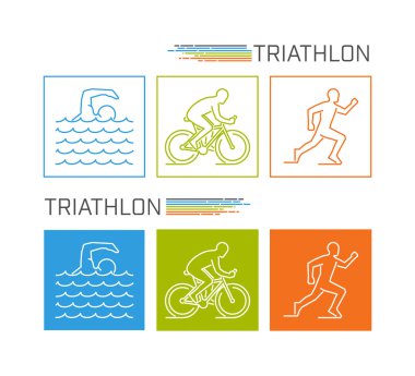 Çağdaş çizgi triatlon sembolü.