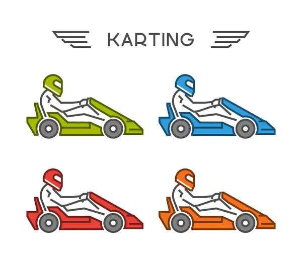 Garis besar modern pergi kart simbol . - Stok Vektor