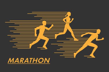 Maraton için altın vektör sembolü.