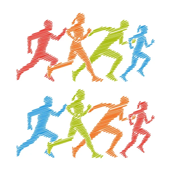 Logo marathon ombrage . — Image vectorielle