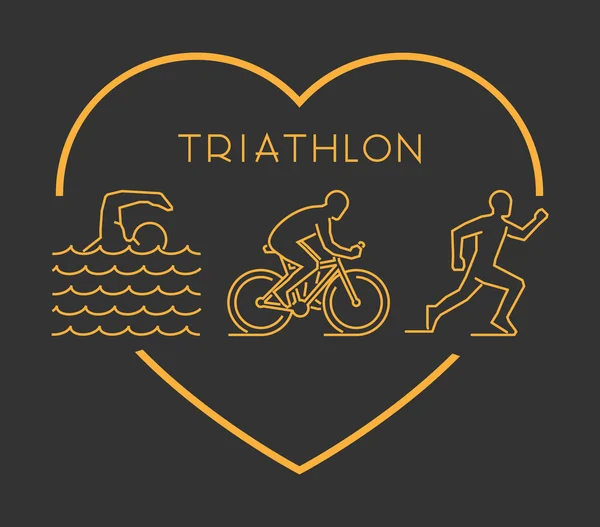 Modernes Outline-Triathlonsymbol. — Stockvektor