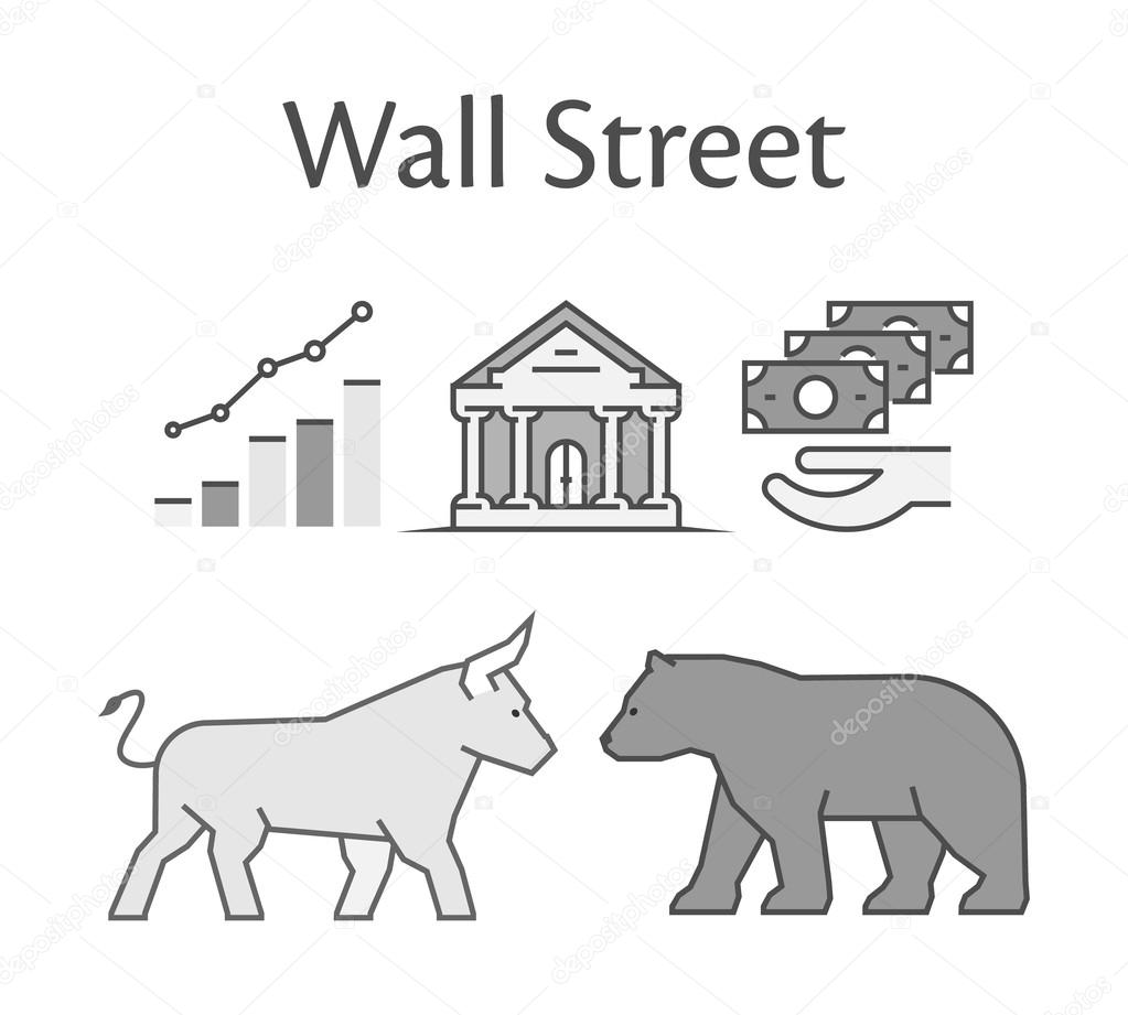 Modern concept of Wall Street.