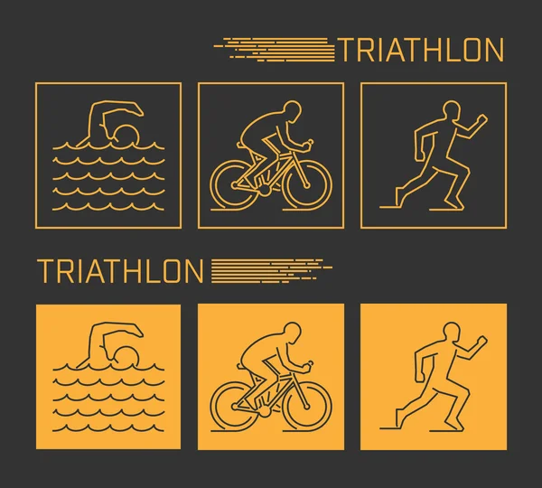 Línea moderna símbolo de triatlón — Archivo Imágenes Vectoriales