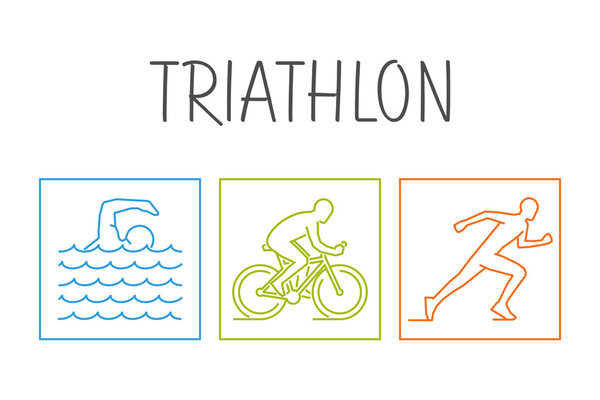 Modern vector symbol for triathlon