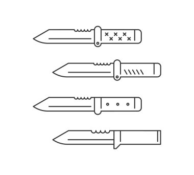 Simgeler Vektör Lineer bıçak seti