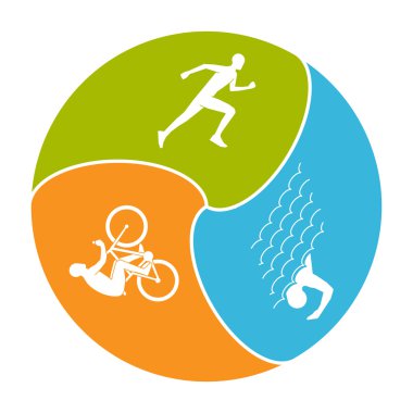 Triatlon için şık logo vektör