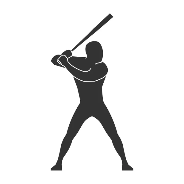 Vector jugador de béisbol figura negra — Vector de stock