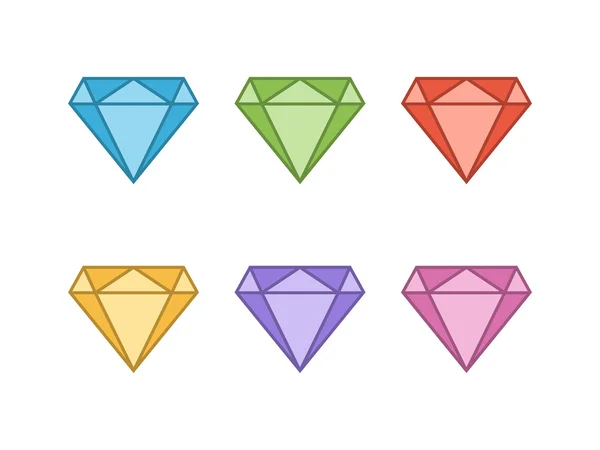 Icono de línea vectorial engastado diamantes — Vector de stock