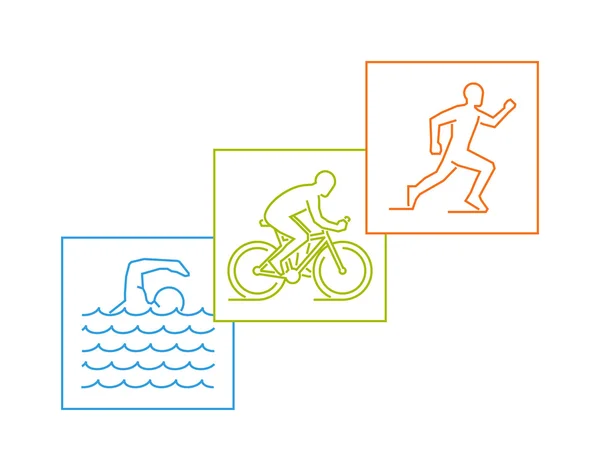 Cool vector symbol for triathlon — Stock Vector