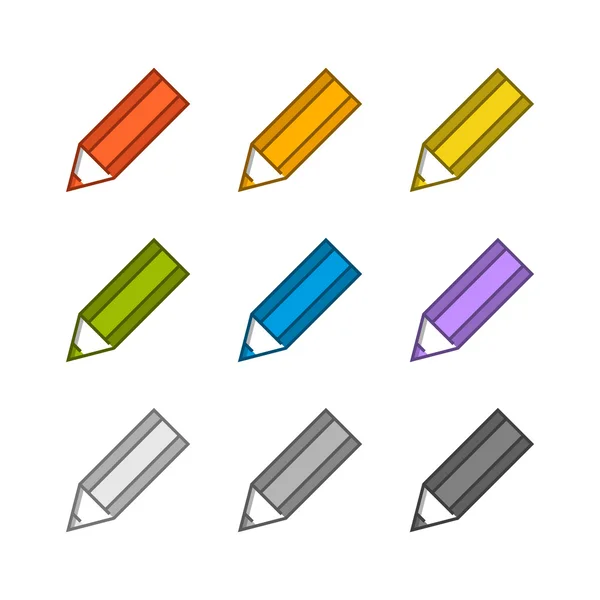 Colored pencils vector icons — Stock Vector