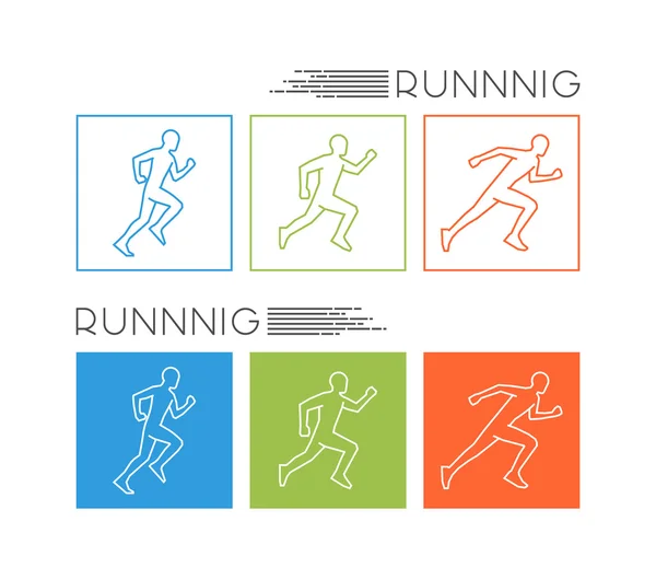 Τρέξιμο και Μαραθώνιος σύμβολο διάνυσμα — Διανυσματικό Αρχείο