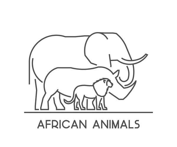 Vector logo overzicht Afrikaanse dieren — Stockvector