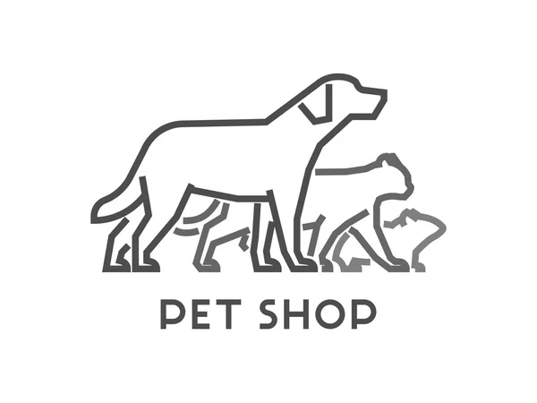 Símbolo de vetor de linha para pet shop com caminho aberto — Vetor de Stock