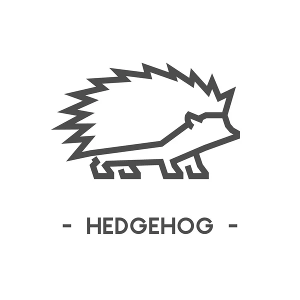 Cool line vector figure of hedgehog. — Stock Vector