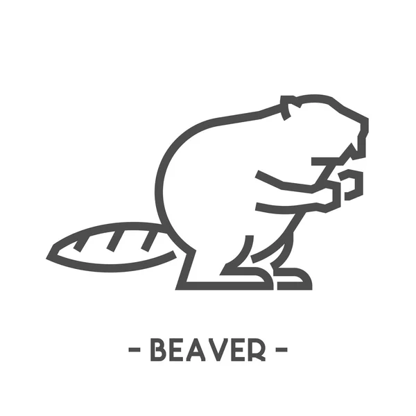 Vector outline figure of beaver — Stock Vector