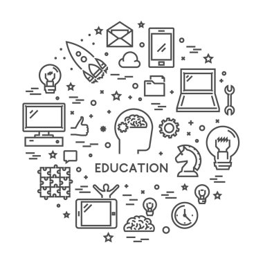 Vektör hat web kavramı eğitim için